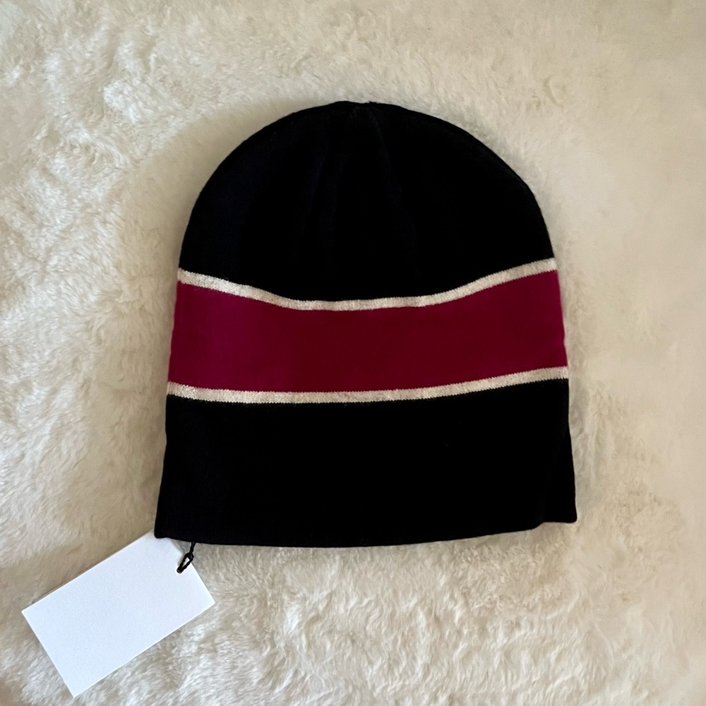 Isabel Marant Black Camden Cotton & Wool Ribbed Knit Beanie Hat w Logo NWT - Picture 12 of 13